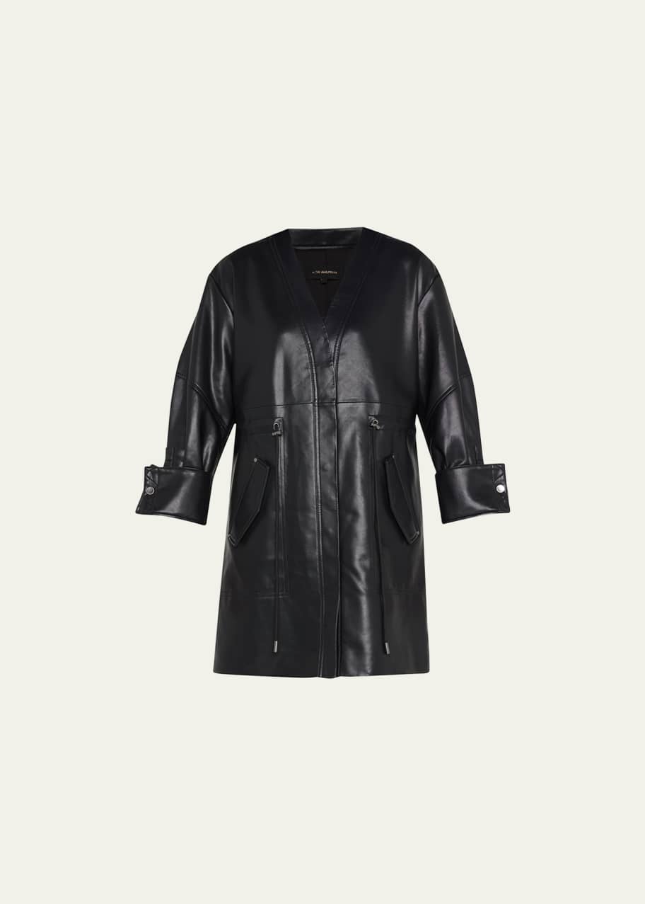Kobi Halperin Jasmine Mid-Length Faux-Leather Coat - Bergdorf Goodman