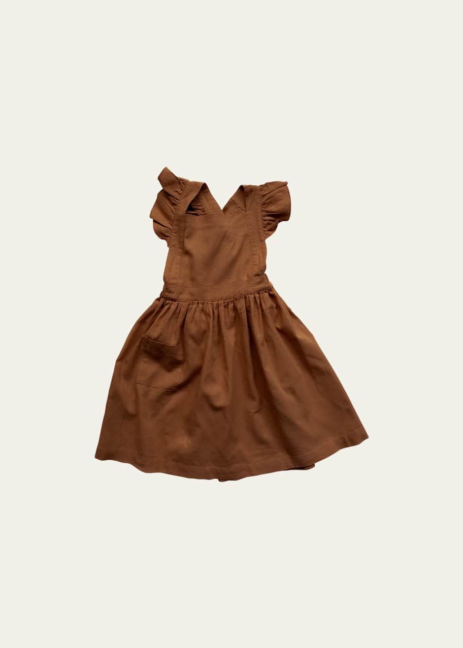 The Simple Folk Girl's Pinafore Ruffle Linen Dress, Size 12M-10 - Bergdorf  Goodman