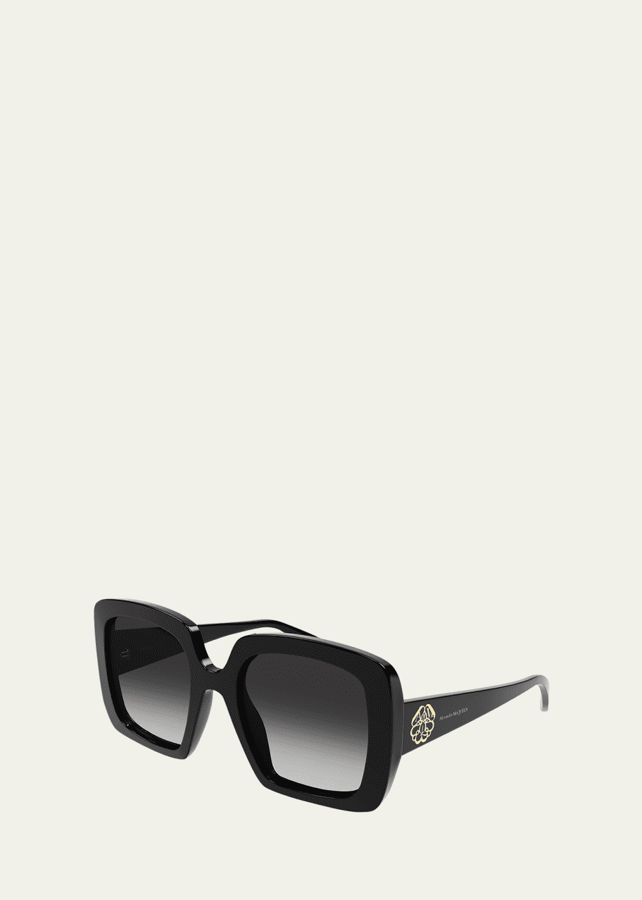 Alexander McQueen Gradient Logo Square Acetate Sunglasses