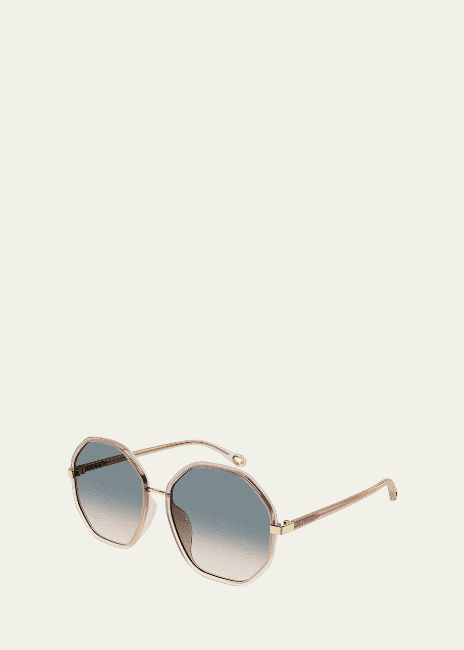Image 1 of 1: Ombré Round Injection Plastic Sunglasses