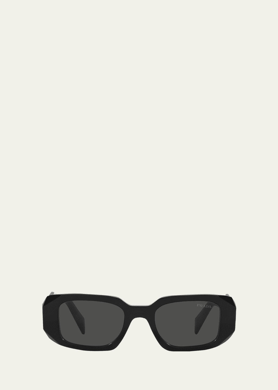 Image 1 of 1: Men's Geometric Rectangle Acetate Sunglasses