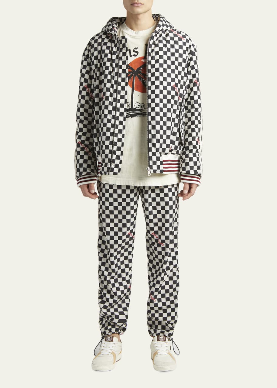 Palm Angels Men's Checkerboard Logo Track Pants - Bergdorf Goodman