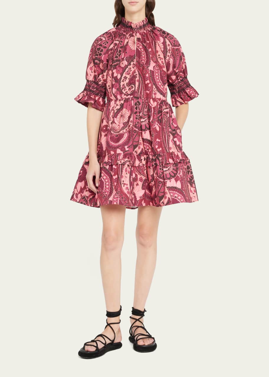 mesh print mini dress Adrienne One Shoulder Mesh Mini Dress / Nude Blurred Floral Print | MESHKI