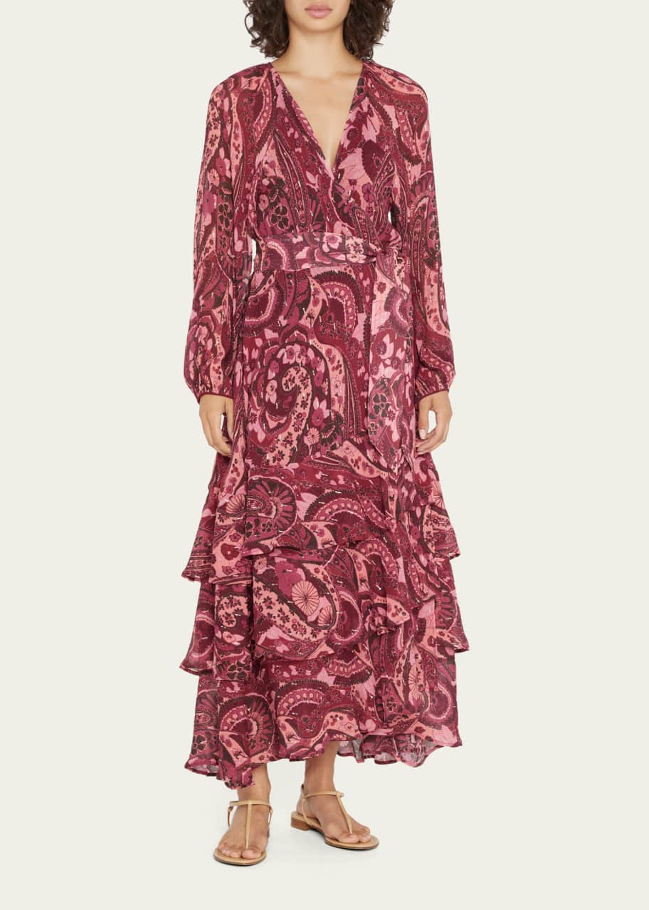 Figue frederica printed ruffle dress top