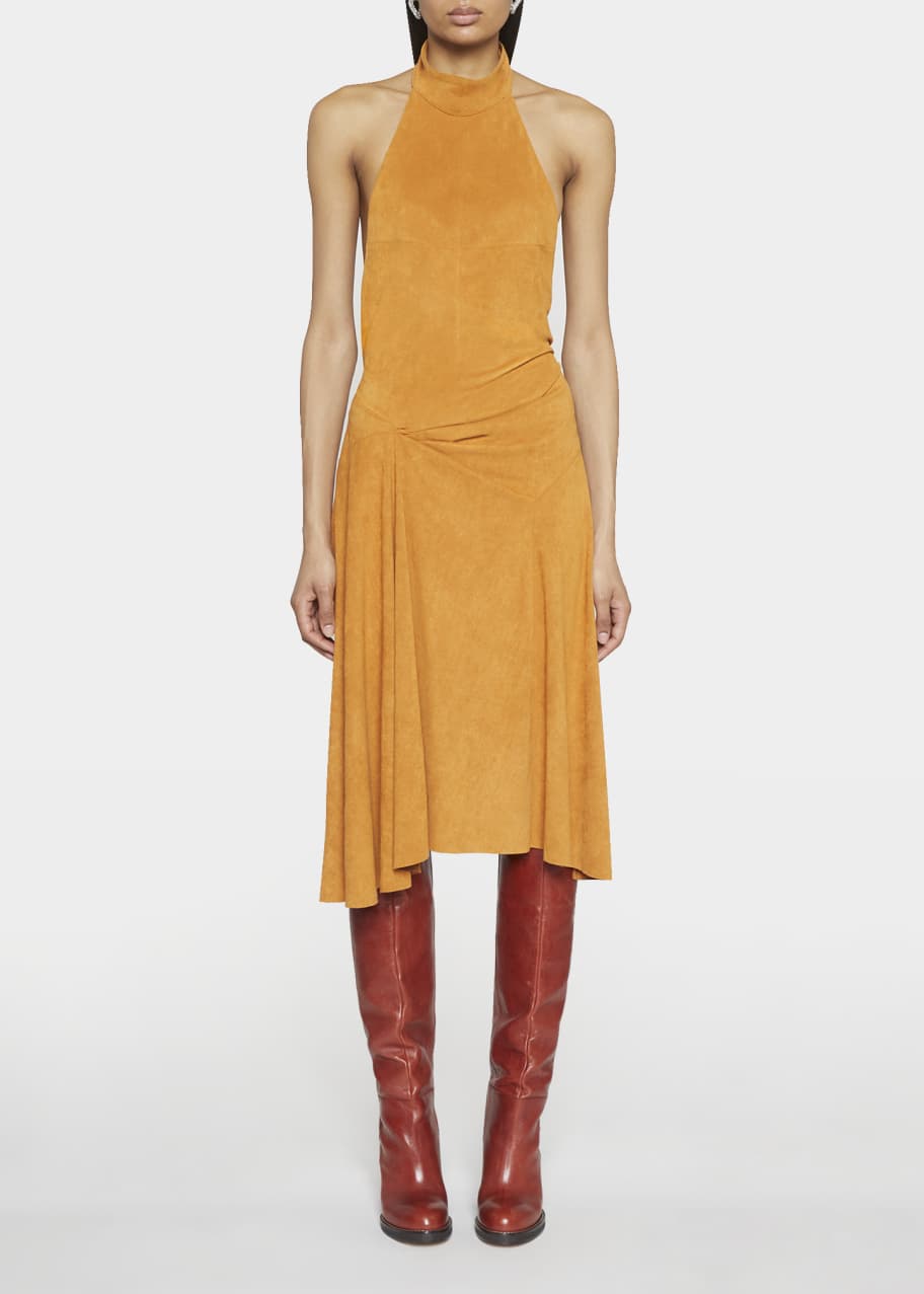 Isabel Marant Calypso Suede Halter-Neck Midi Dress - Bergdorf Goodman