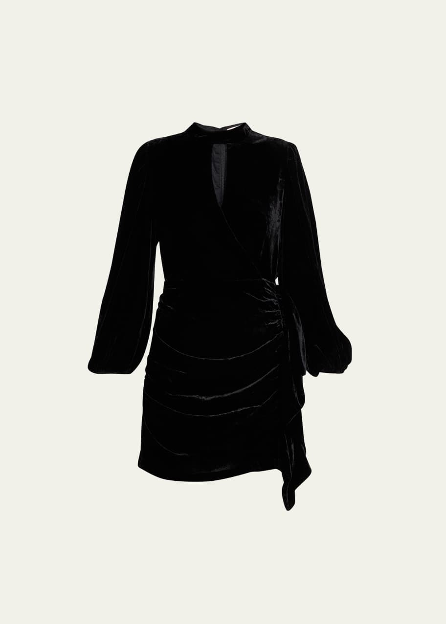 Rhode Zadie Mock-Neck Side-Ruffle Mini Dress - Bergdorf Goodman