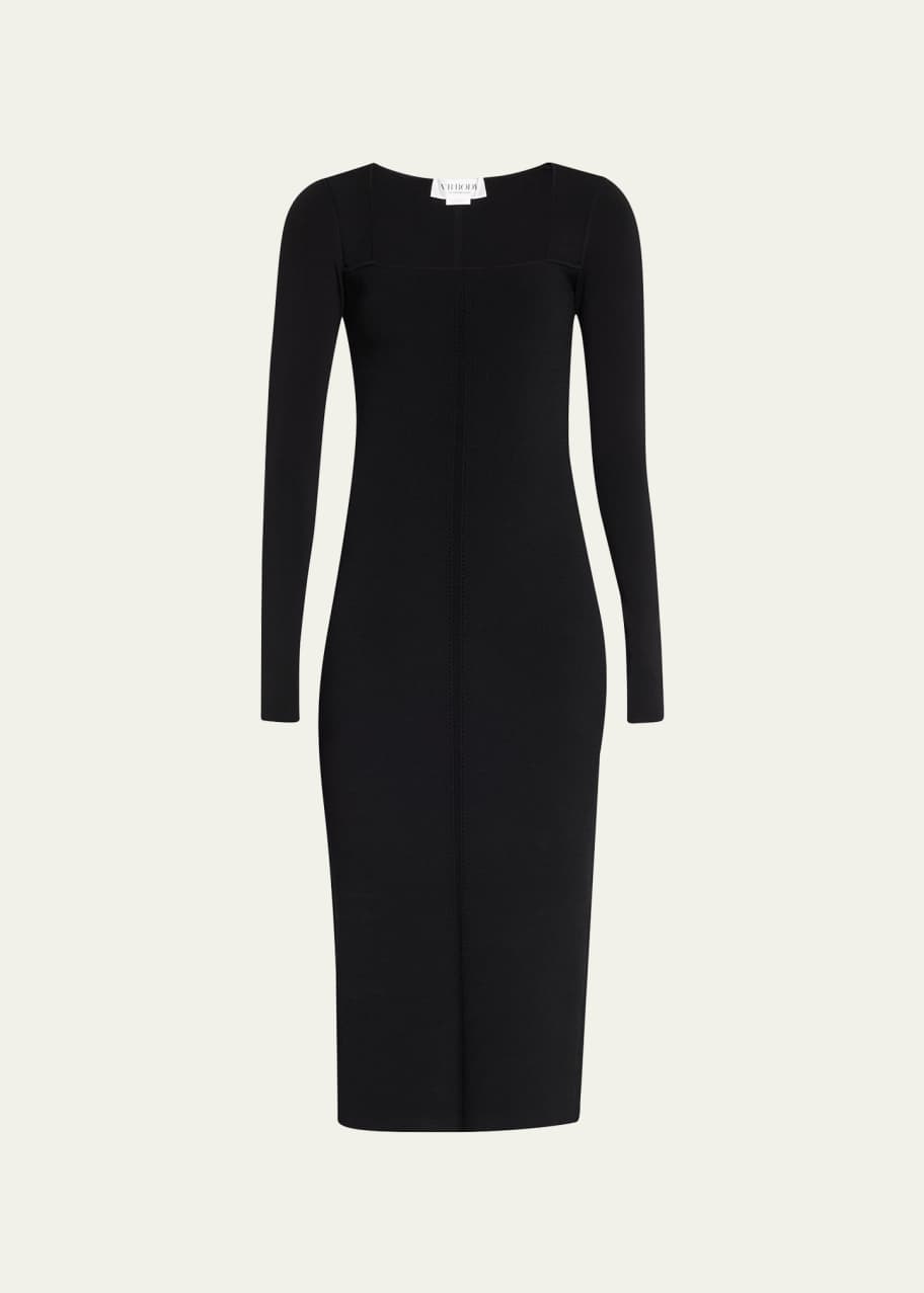 Victoria Beckham VB Body Fitted Square Neck Midi Dress - Bergdorf Goodman