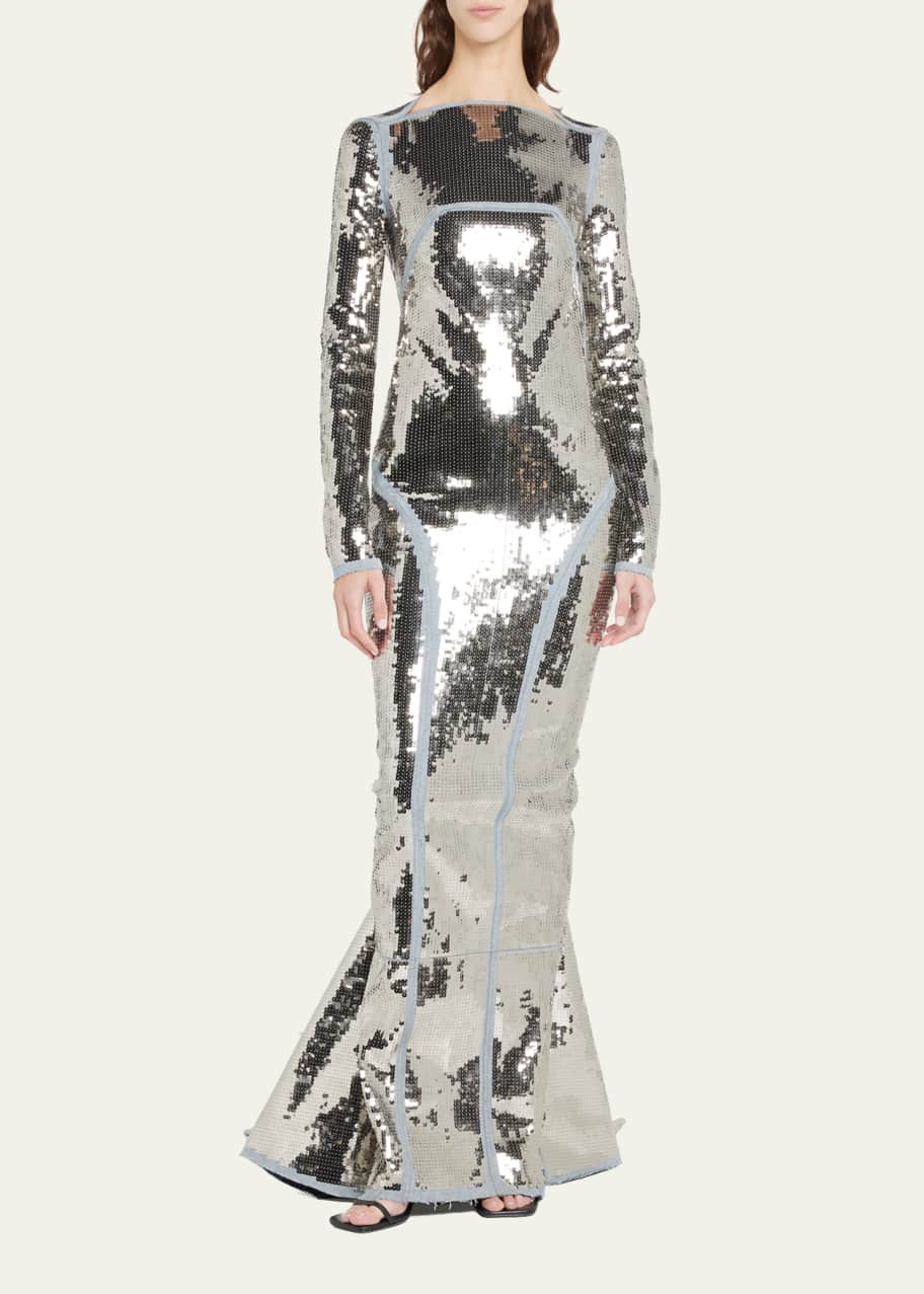 Rick Owens Sequined Seamed Mermaid Gown - Bergdorf Goodman