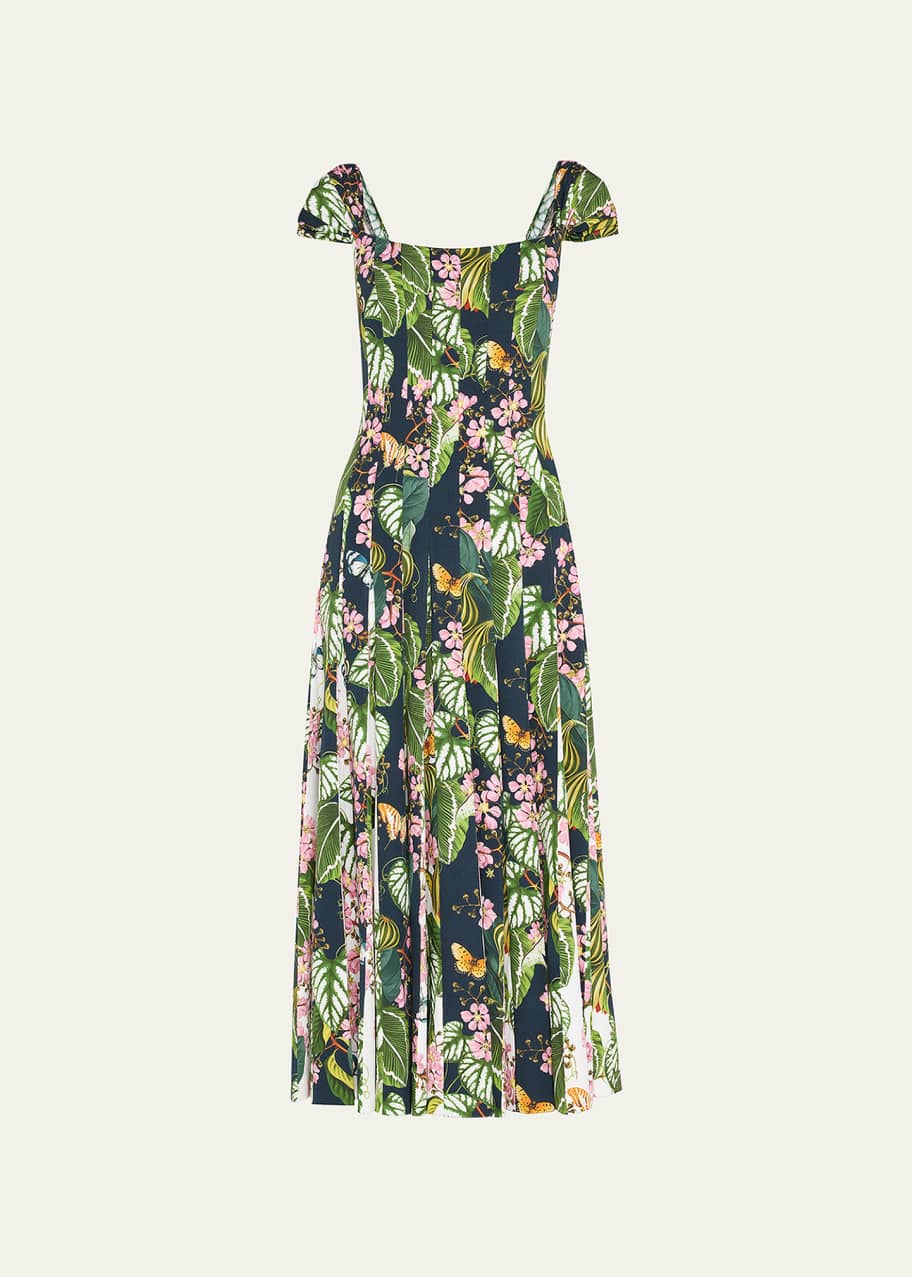 knee length dresses for ladies Oscar Midi Dress Green main image 1