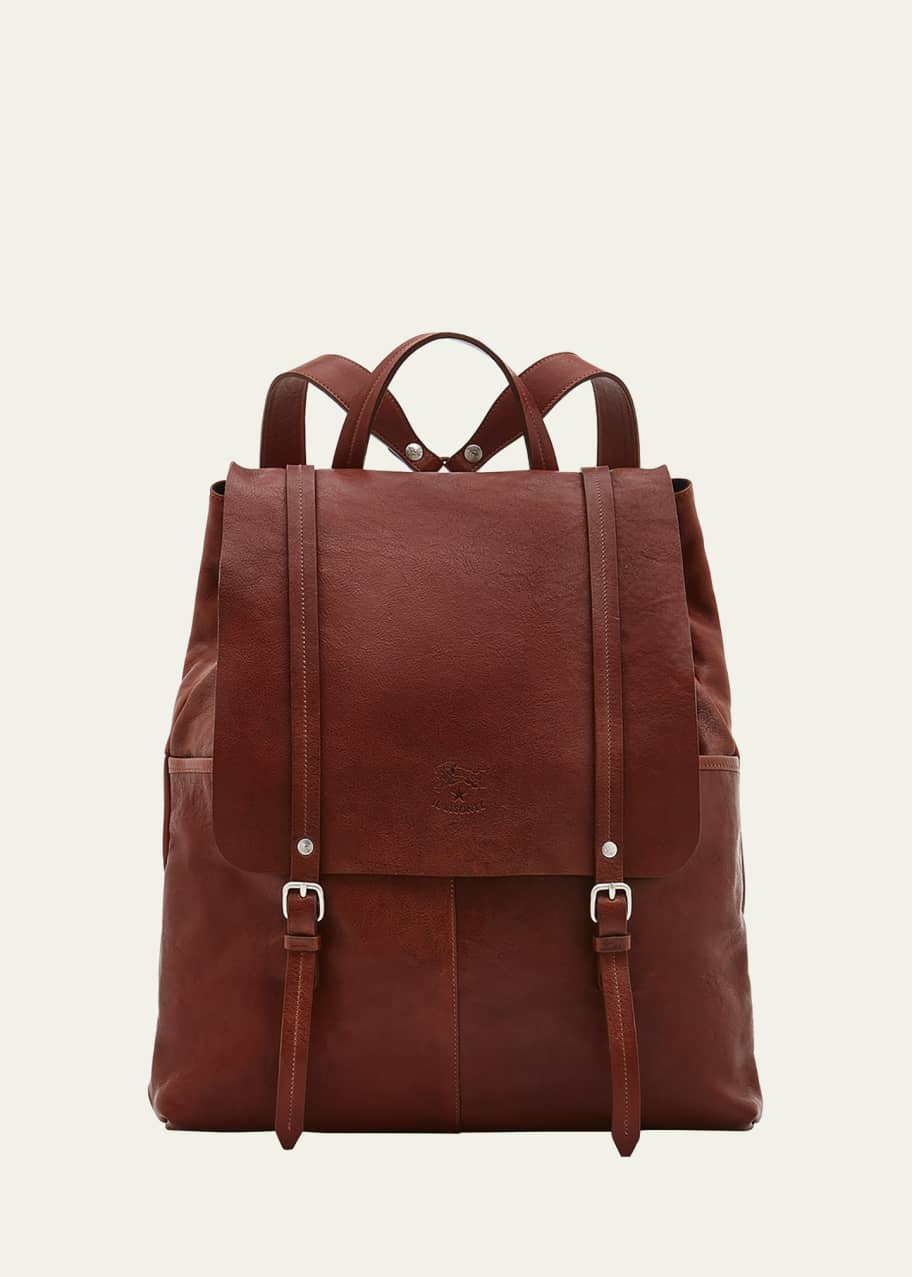 Image 1 of 1: Men's Trappola Leather Drawstring Backpack