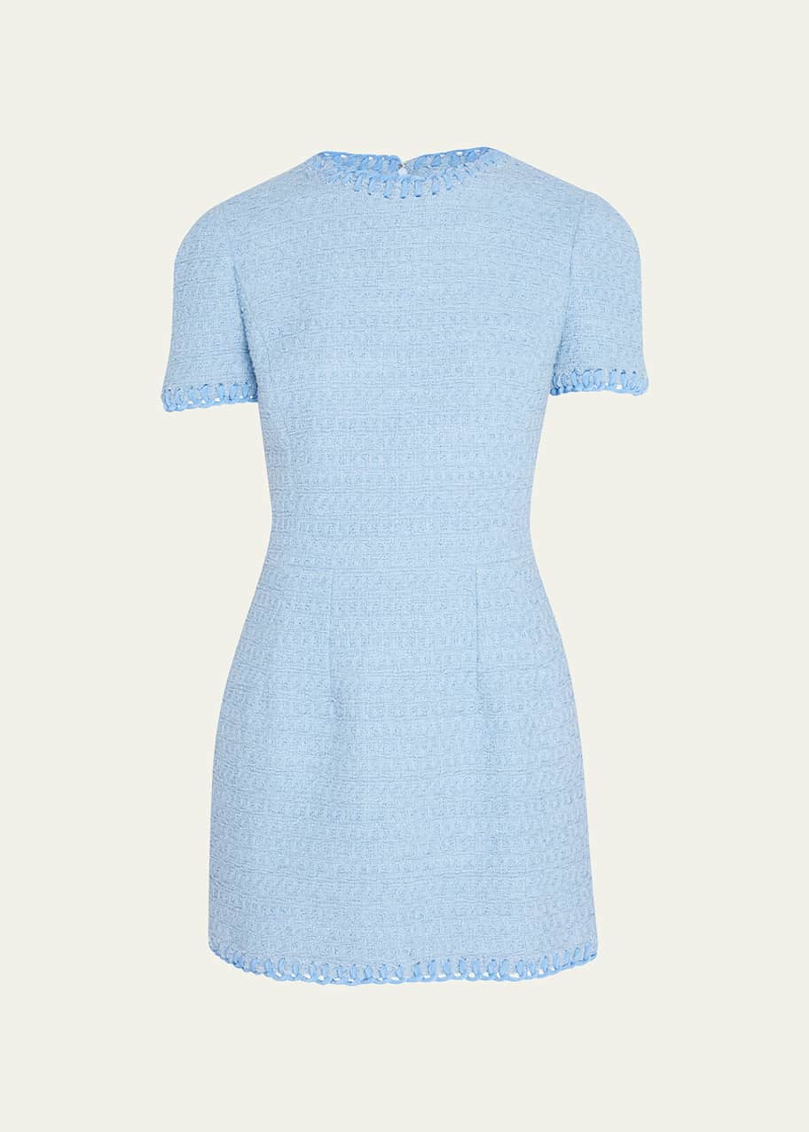 light blue tweed dress Delaney Dusty Blue Tweed Midi Dress L main image 0