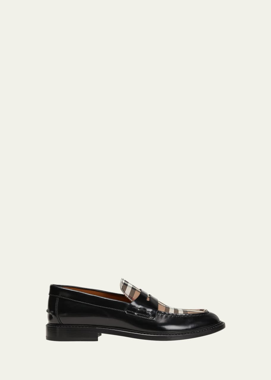 Burberry check loafers sales