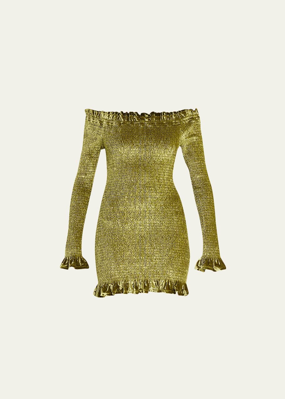 Caroline Constas Megara Smocked Bodycon Mini Dress - Bergdorf Goodman