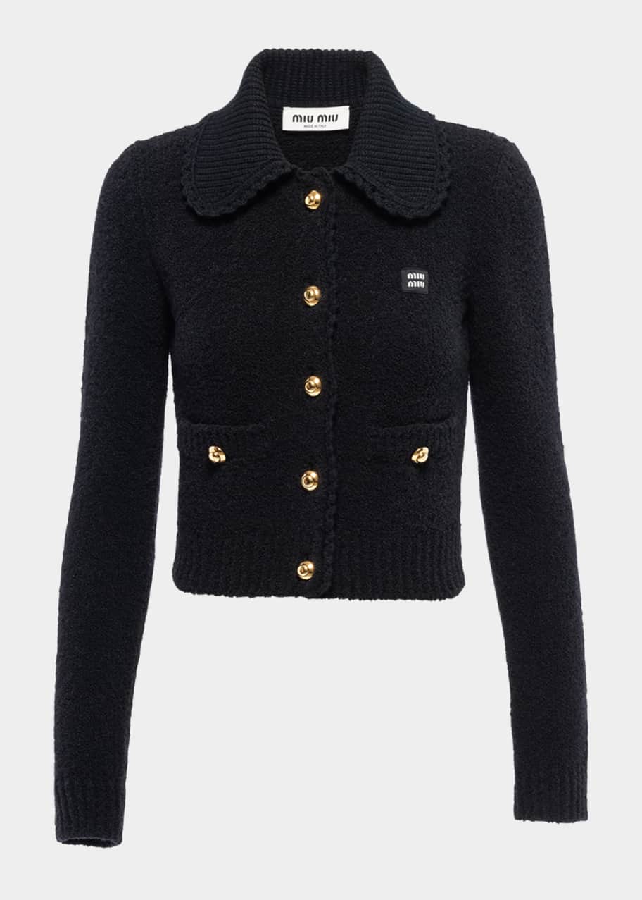Miu Miu Wool Boucle Cropped Cardigan - Bergdorf Goodman