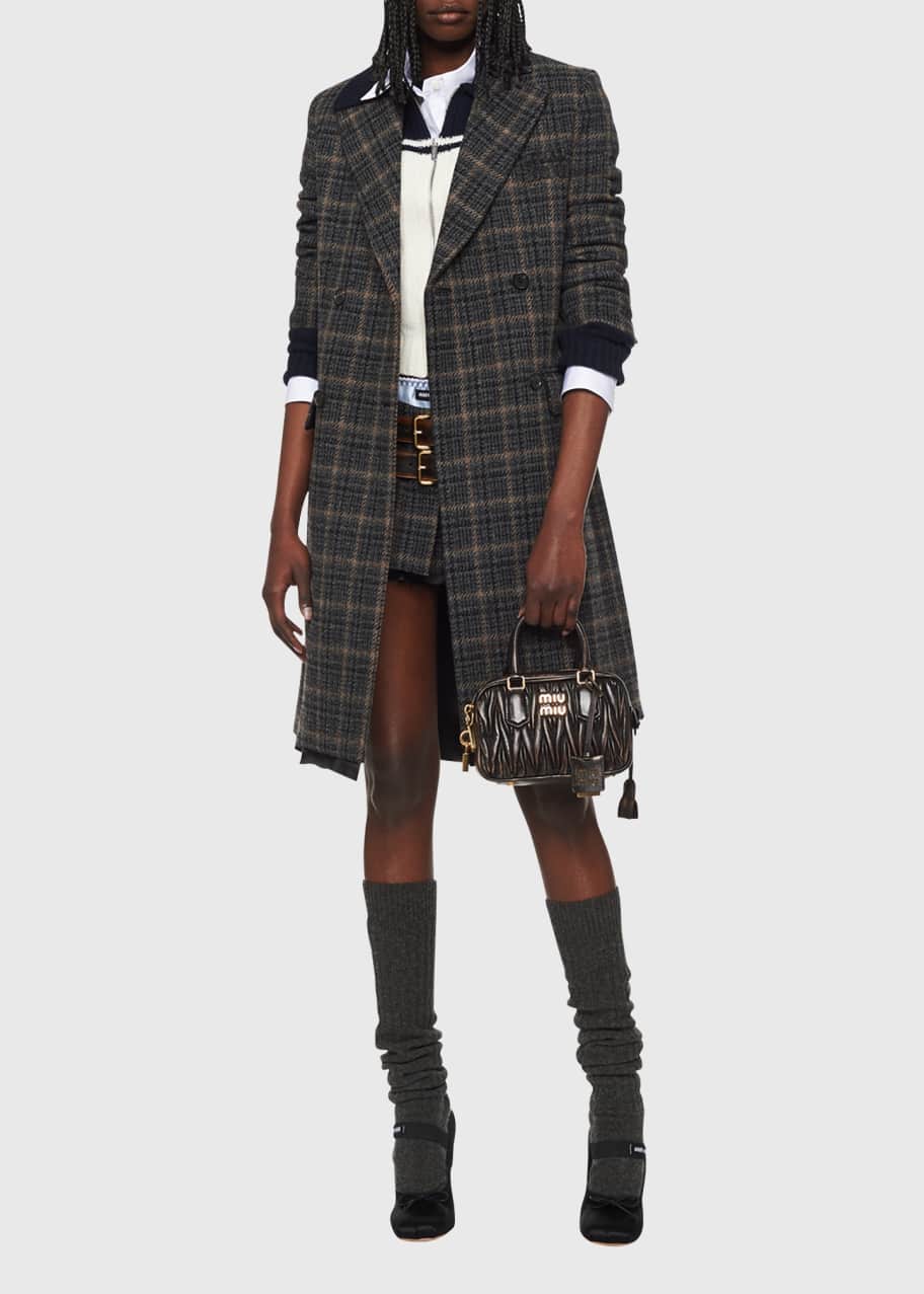 Miu miu plaid coat clearance