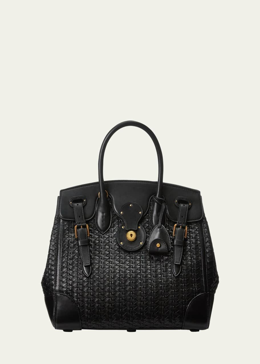 Ralph Lauren Collection Ricky 33 Woven Leather Top Handle Bag Bergdorf Goodman