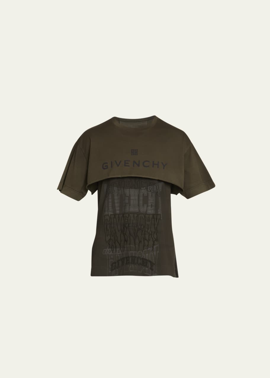 Givenchy Men's Multi-Logo 3-Layer Paneled T-Shirt - Bergdorf Goodman