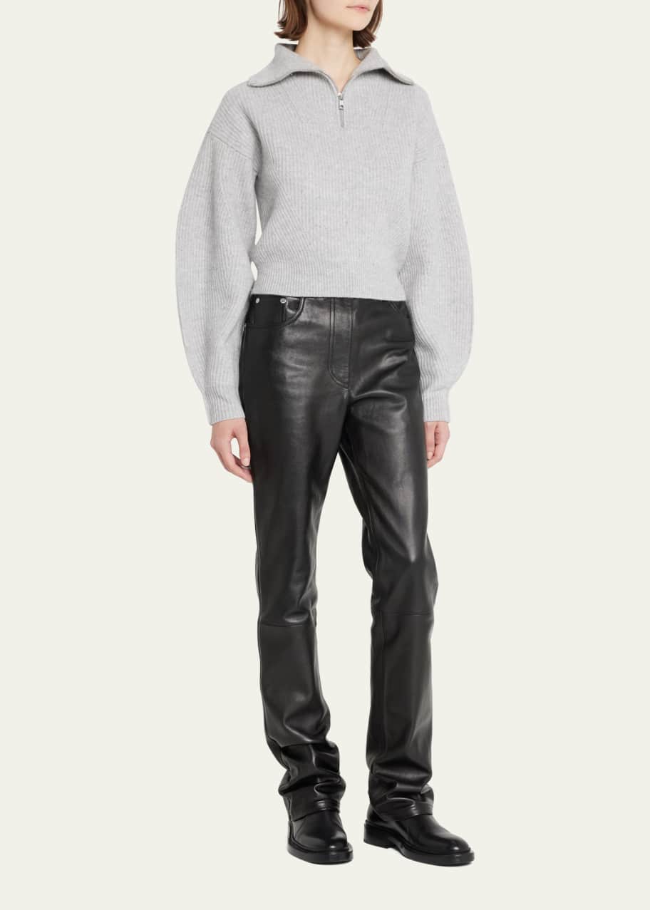 Helmut Lang Cropped Zip Collar Sweater Bergdorf Goodman
