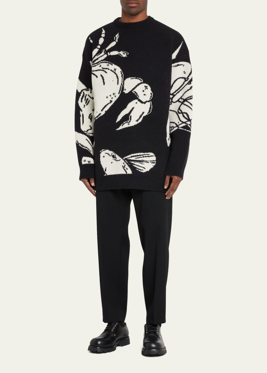 Jil Sander Men's Oversized Zodiac Intarsia Sweater - Bergdorf Goodman
