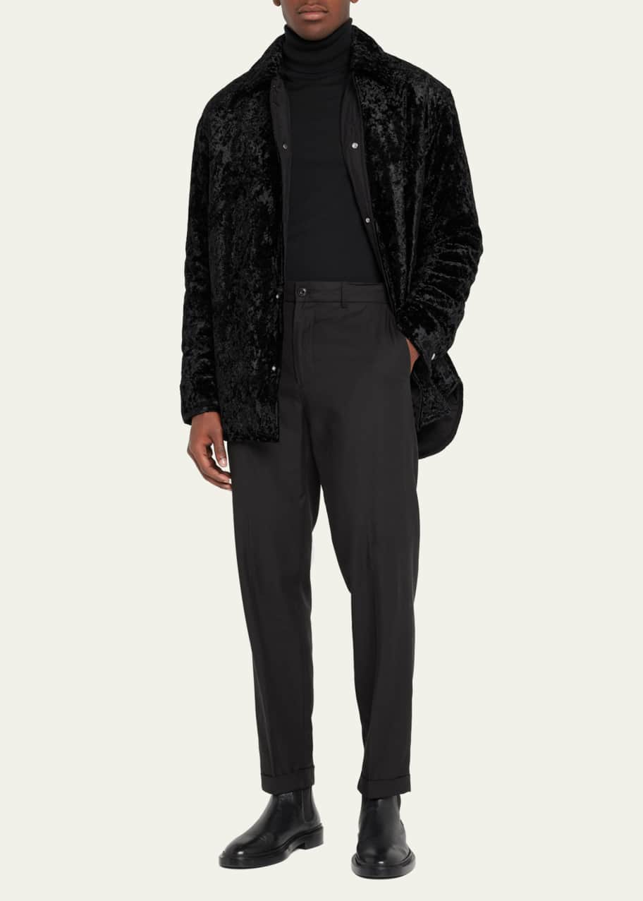 Jil Sander Men's Snap-Front Velvet Overshirt - Bergdorf Goodman