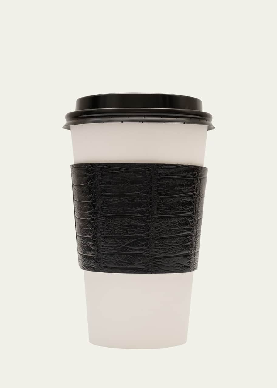 Image 1 of 1: Men's Matte Alligator Leather Cup Sleeve