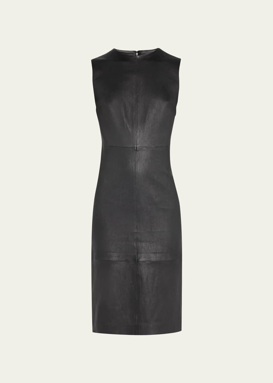 Vince Short Lambskin Leather Sheath Dress - Bergdorf Goodman