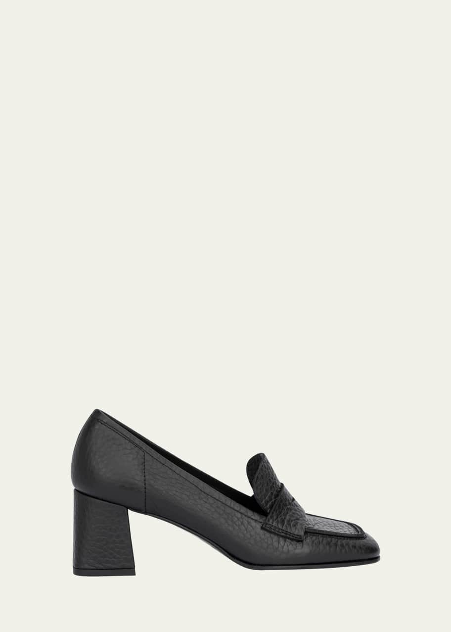 Aquatalia Carlina Leather Heeled Penny Loafers Bergdorf Goodman