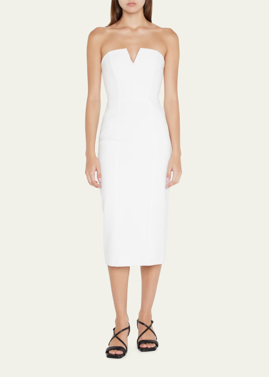 Veronica Beard Nabi Strapless Midi Sheath Dress - Bergdorf Goodman