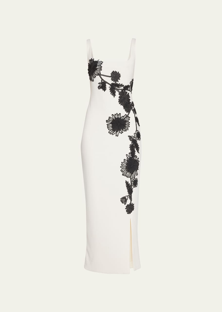 Lela Rose Floral Lace Embroidered Pencil Dress - Bergdorf Goodman