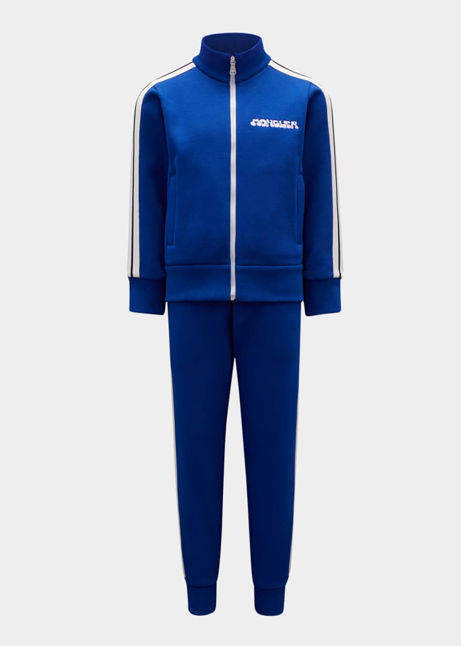 ベビーその他 MONCLER Kids Tracksuits Blue 1F0000154A81 778 Moncler Kid's Striped Logo-Print Tracksuit, Size 8-14