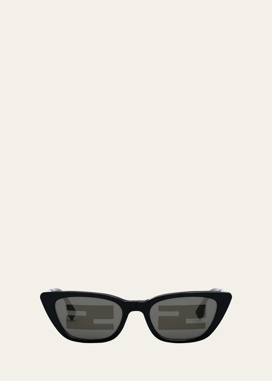 Fendi Baguette Mirrored Folding Nylon Cat-Eye Sunglasses  display picture 2