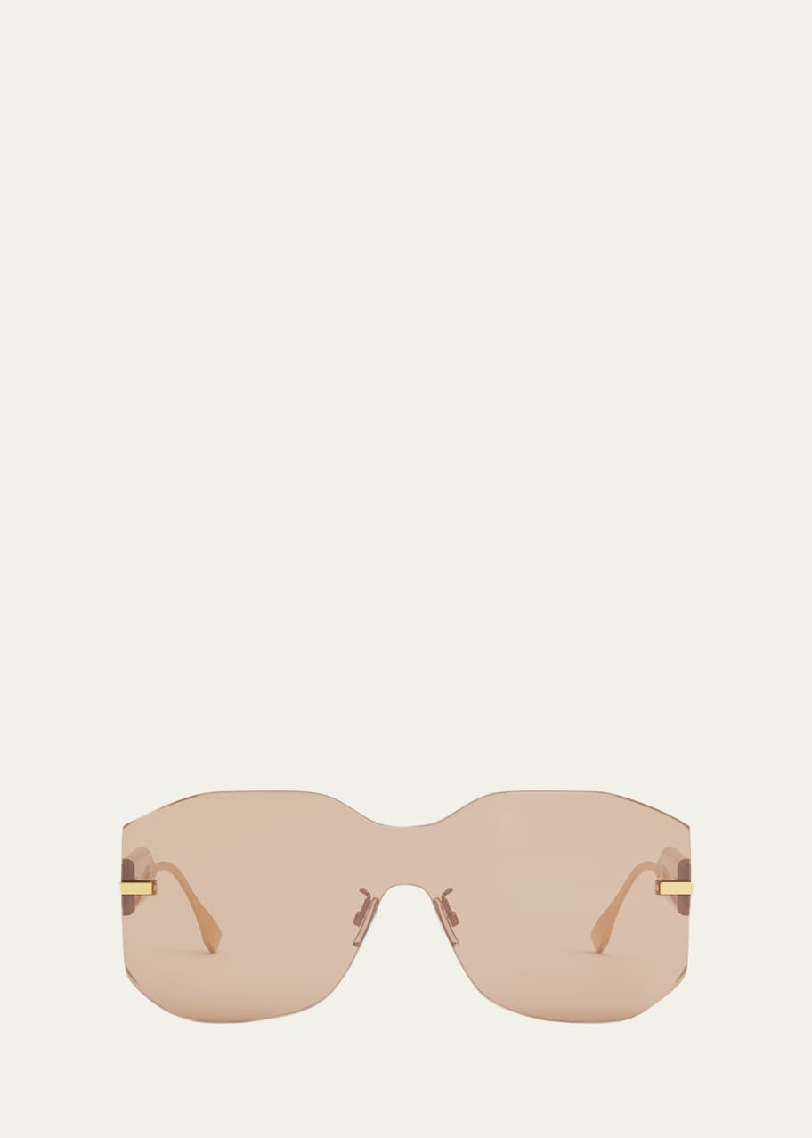 Image 1 of 1: Rectangular Metal Shield Sunglasses