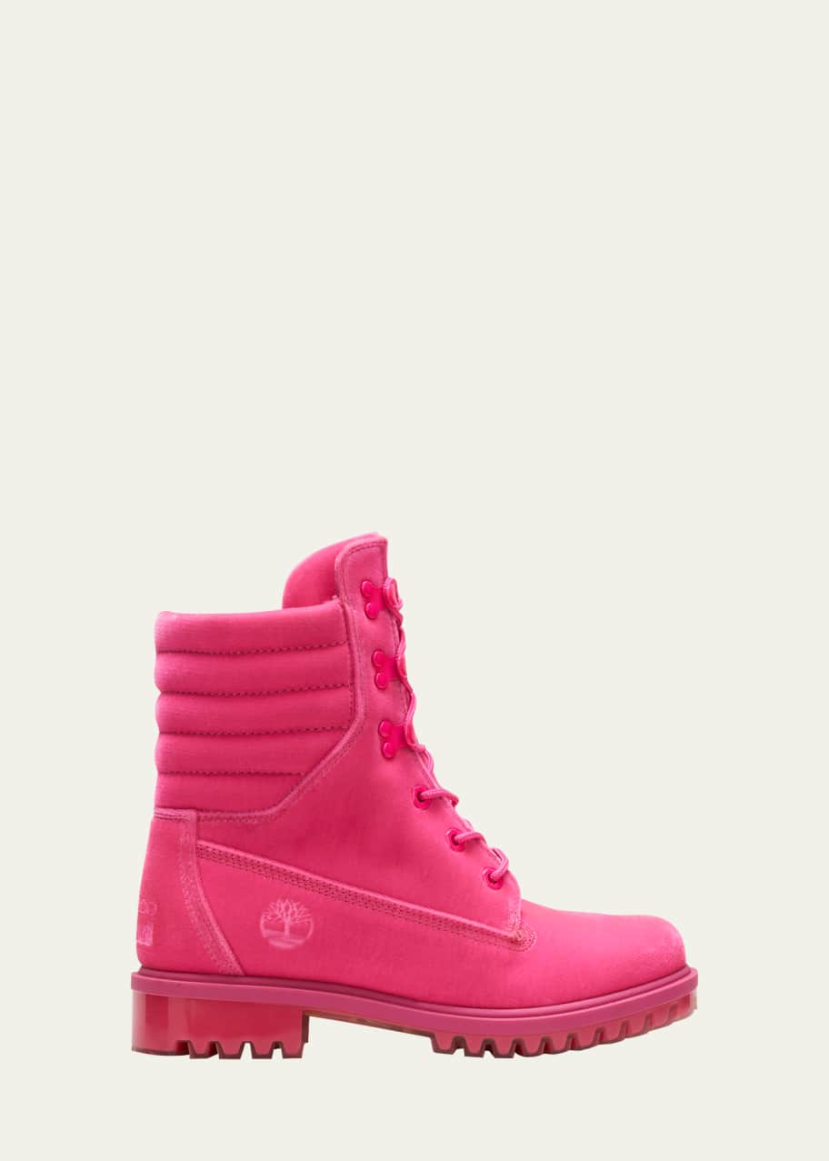 Pink high heel timberland boots hotsell