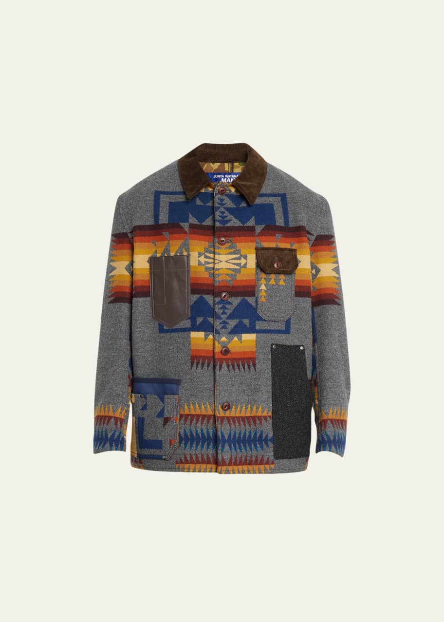 Junya Watanabe Men's Pendleton Geometric Wool Chore Jacket