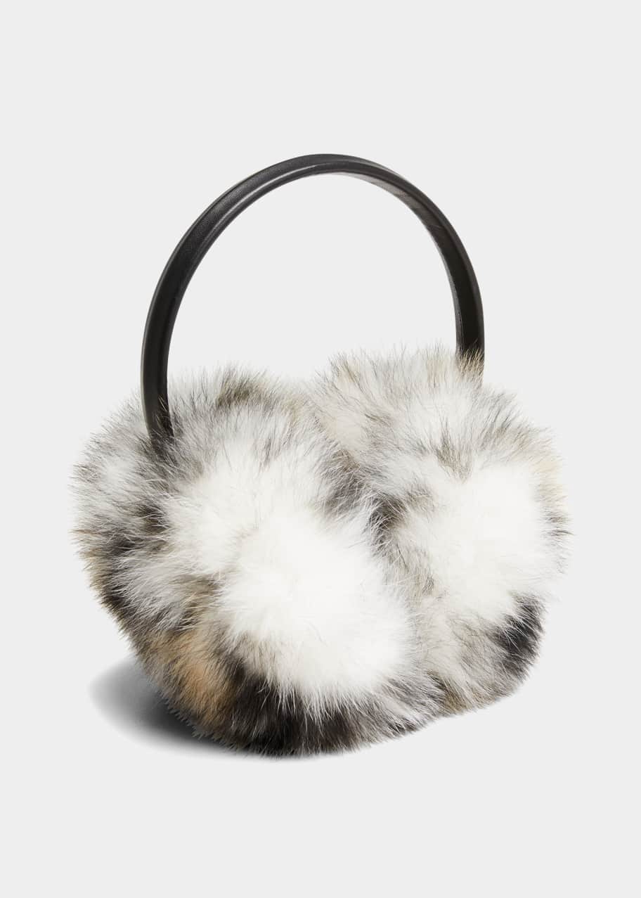 Yves Salomon Fox & Leather Earmuffs Bergdorf Goodman