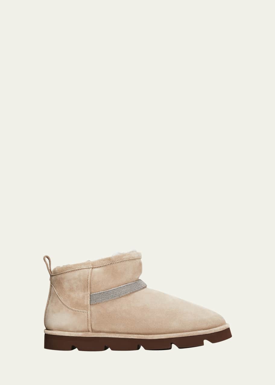 Image 1 of 1: Suede Monili Ankle Moon Boots