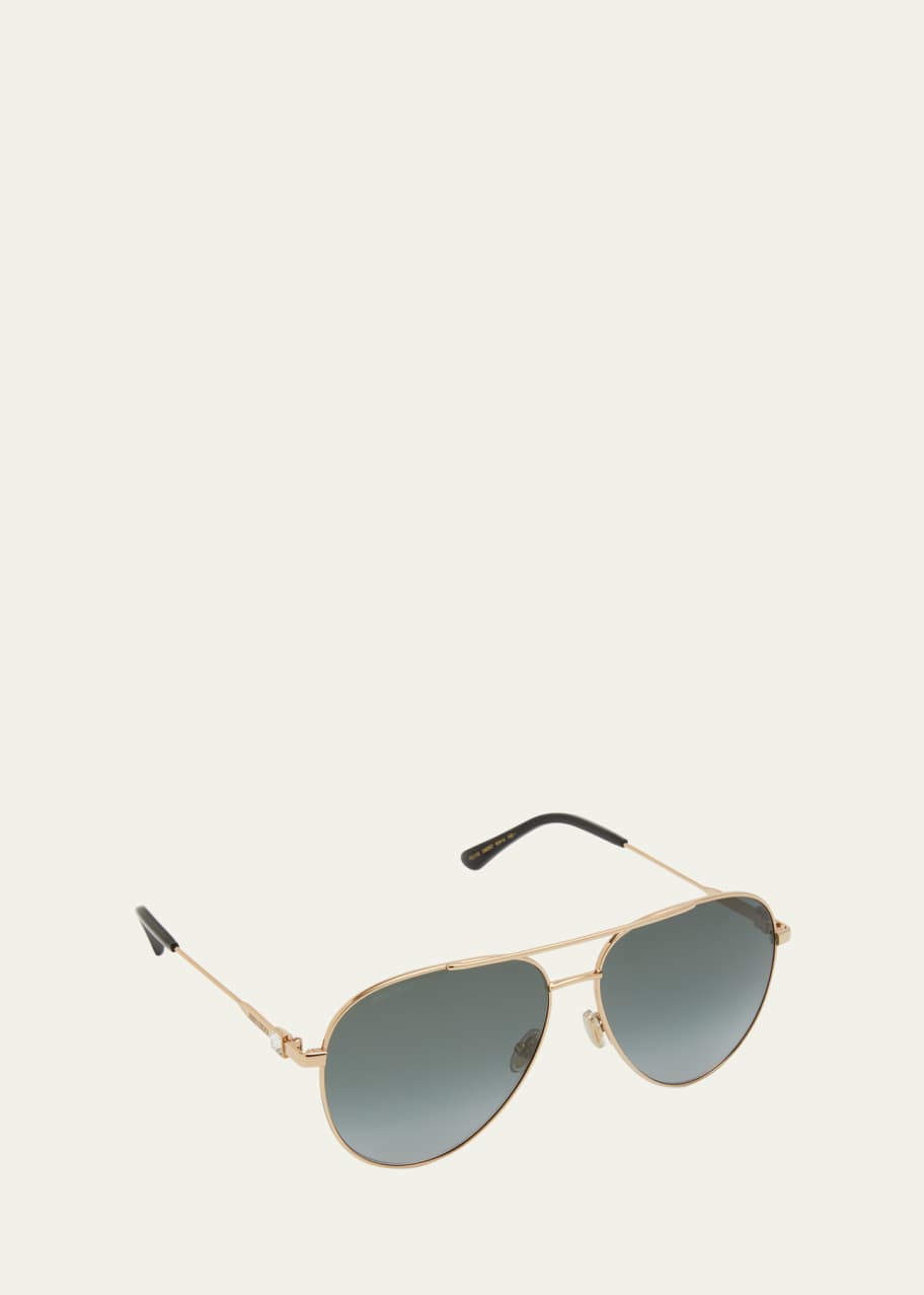 Image 1 of 1: Ollys Crystal & Metal Aviator Sunglasses