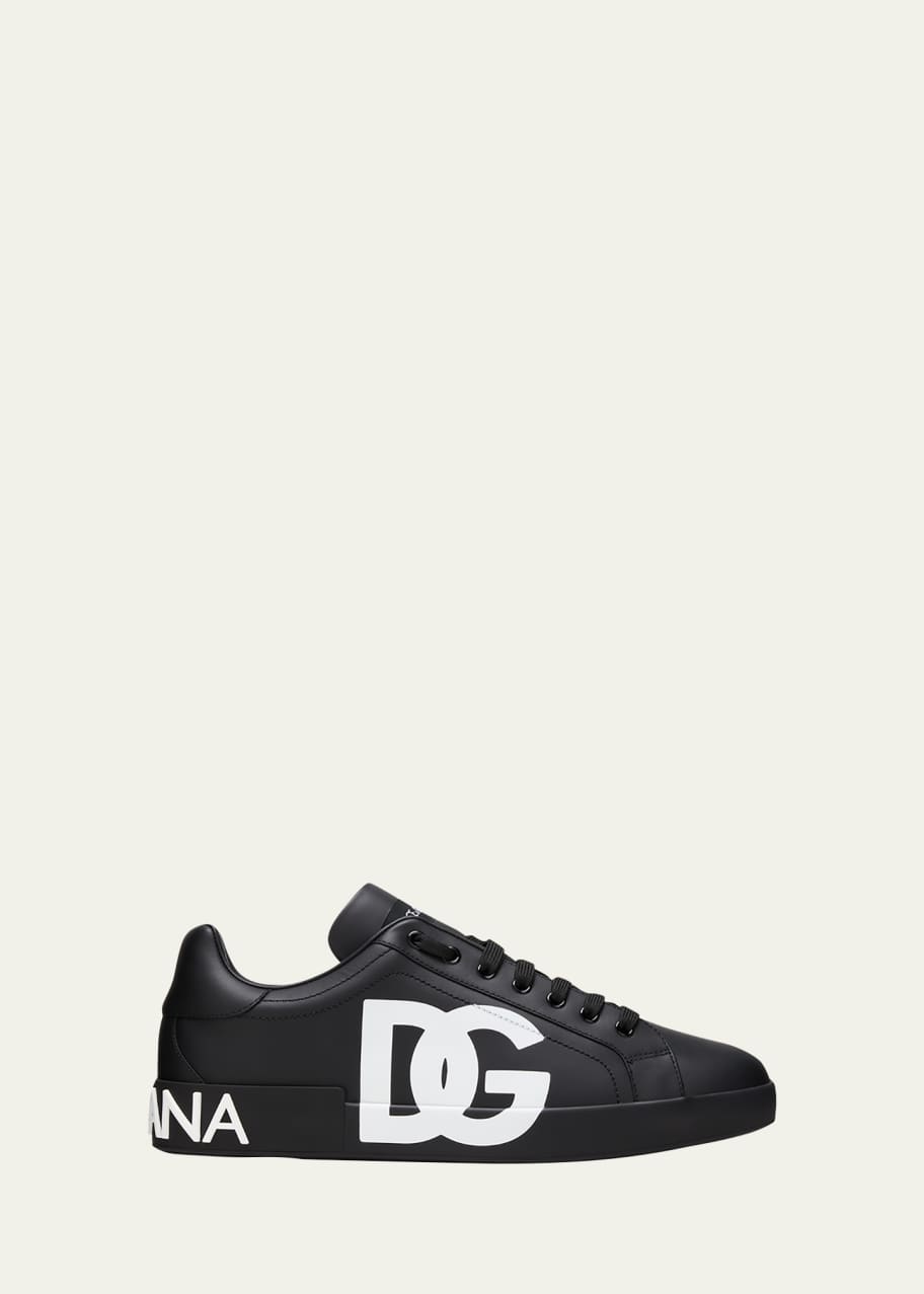 Dolce&Gabbana Men's Calfskin Nappa Portofino Sneakers with