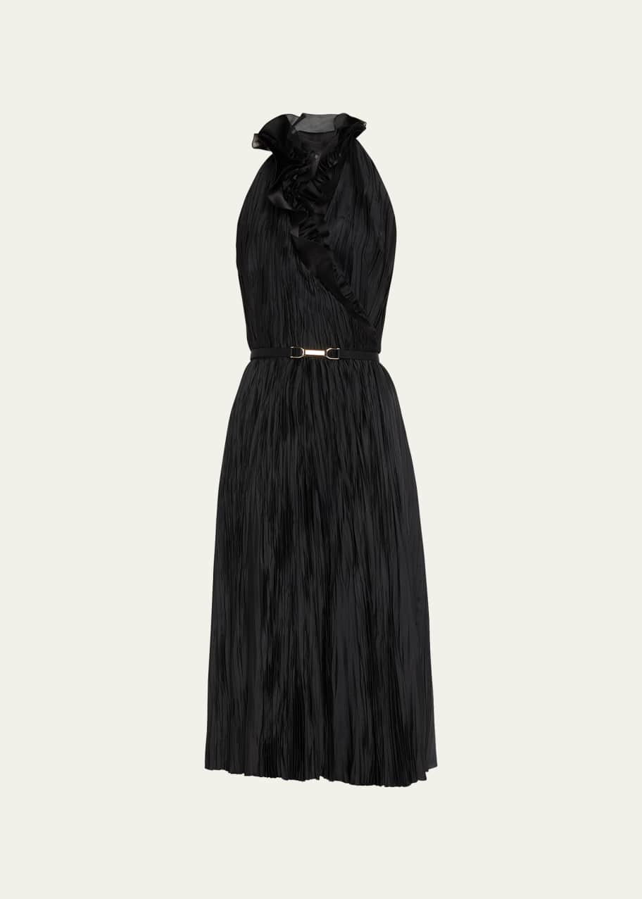 Ralph Lauren Collection Tadeas Halter Pleated Midi Cocktail Dress -  Bergdorf Goodman