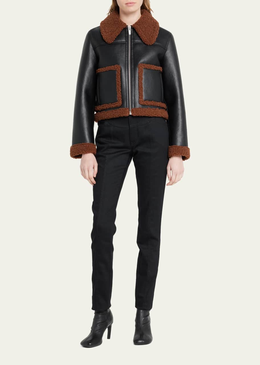 A.L.C. Archer Fuzzy Faux Leather Cropped Jacket - Bergdorf Goodman