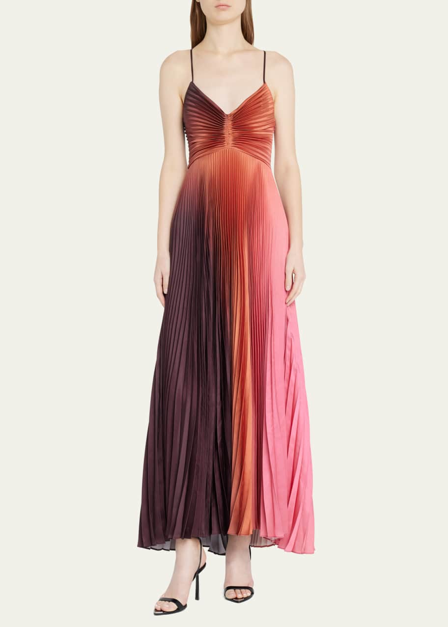A.L.C. Ariya Pleated Open-Back Maxi Dress - Bergdorf Goodman
