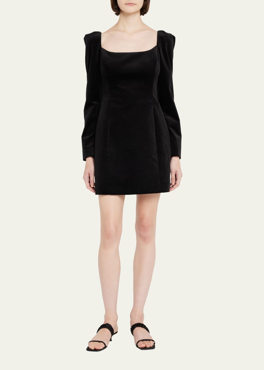 A.L.C. Carolyn Long Sleeve Velvet Mini Dress - Bergdorf Goodman