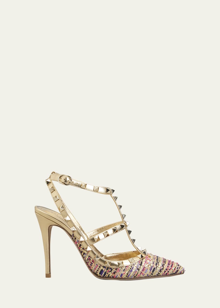 Valentino Garavani Rockstud Metallic T Strap Pumps Bergdorf Goodman