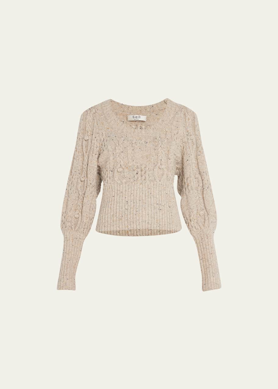 Sea Polly Scoop Neck Cable-Knit Sweater - Bergdorf Goodman
