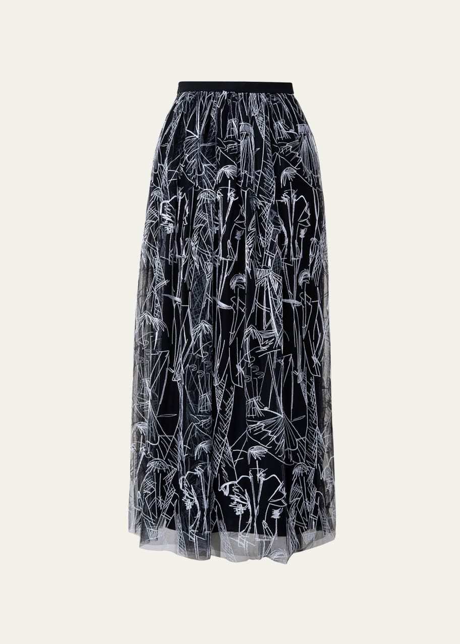 Embroidered tulle maxi skirt store