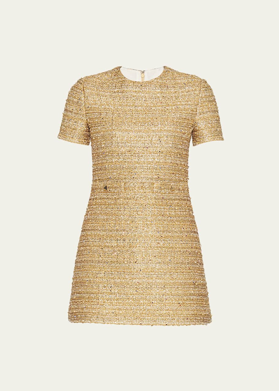 green emerald velvet dress Gold Gleaming Metallic Mini Dress main image 0