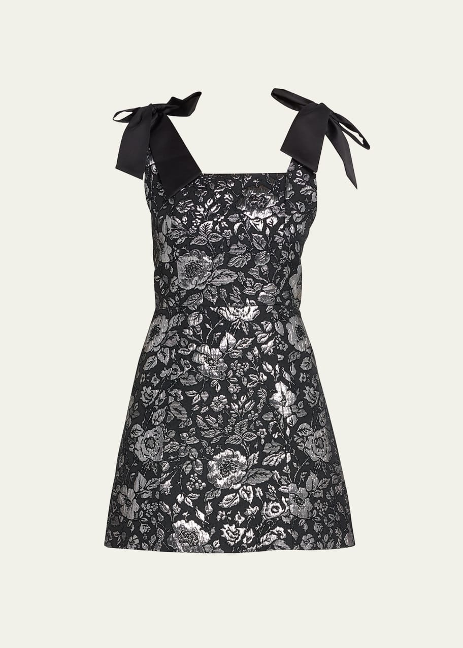 ALICE + OLIVIA Maryann Jacquard Tie-Shoulder Mini Dress - Bergdorf Goodman