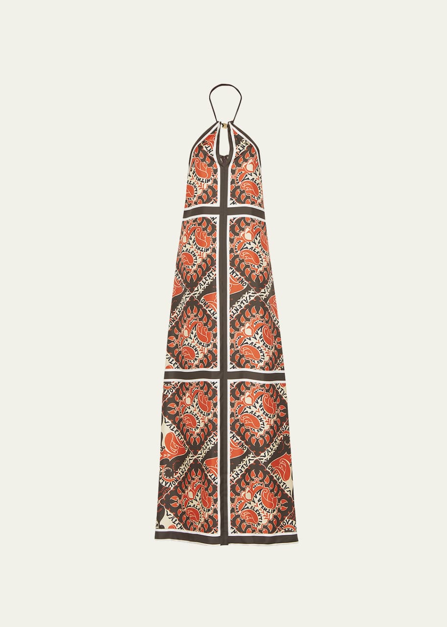 Valentino Garavani Bandana Print Halter Silk Gown Bergdorf Goodman