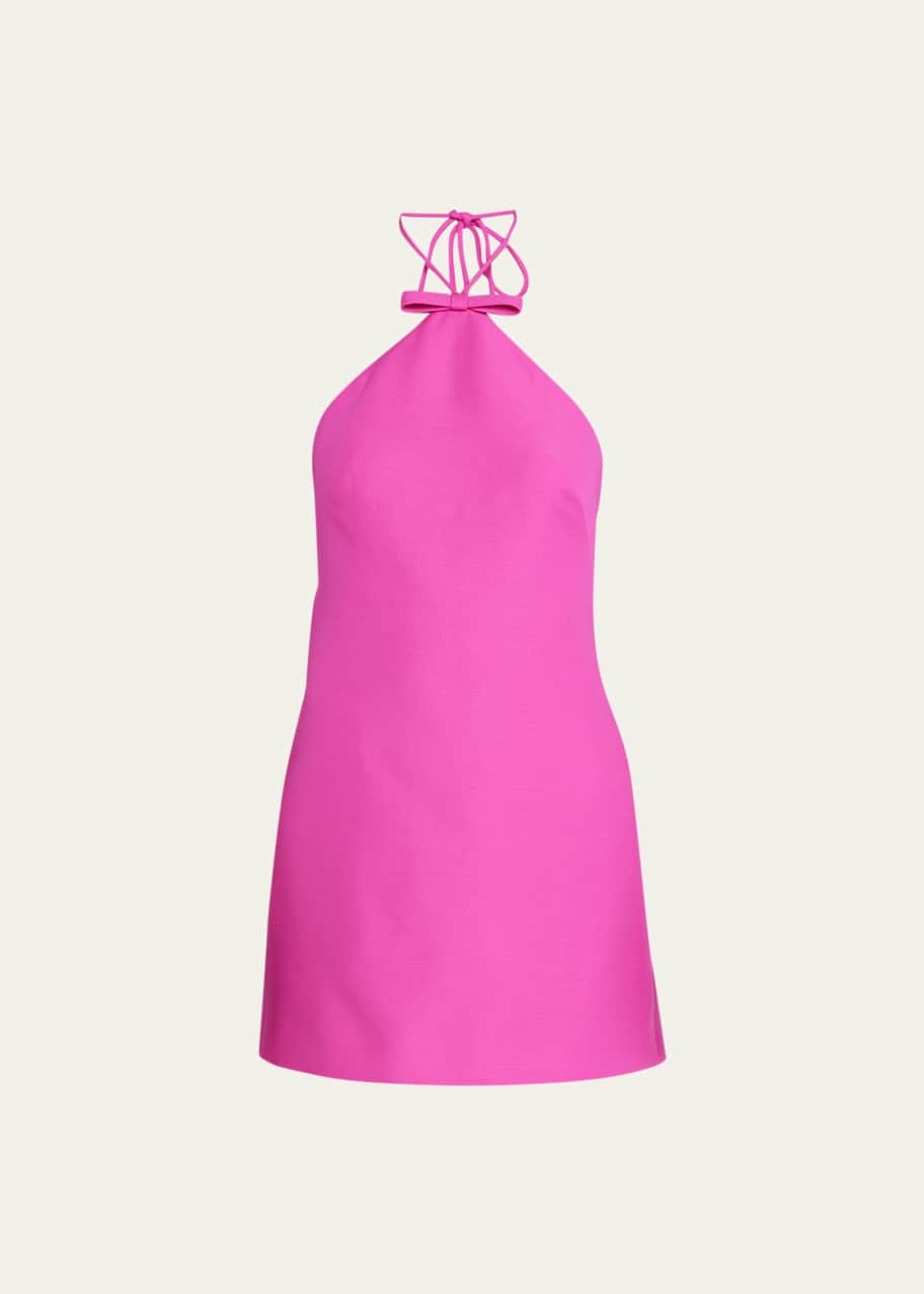 open lace back dress Valentino - Pink Bow Applique Mini Dress main image 0