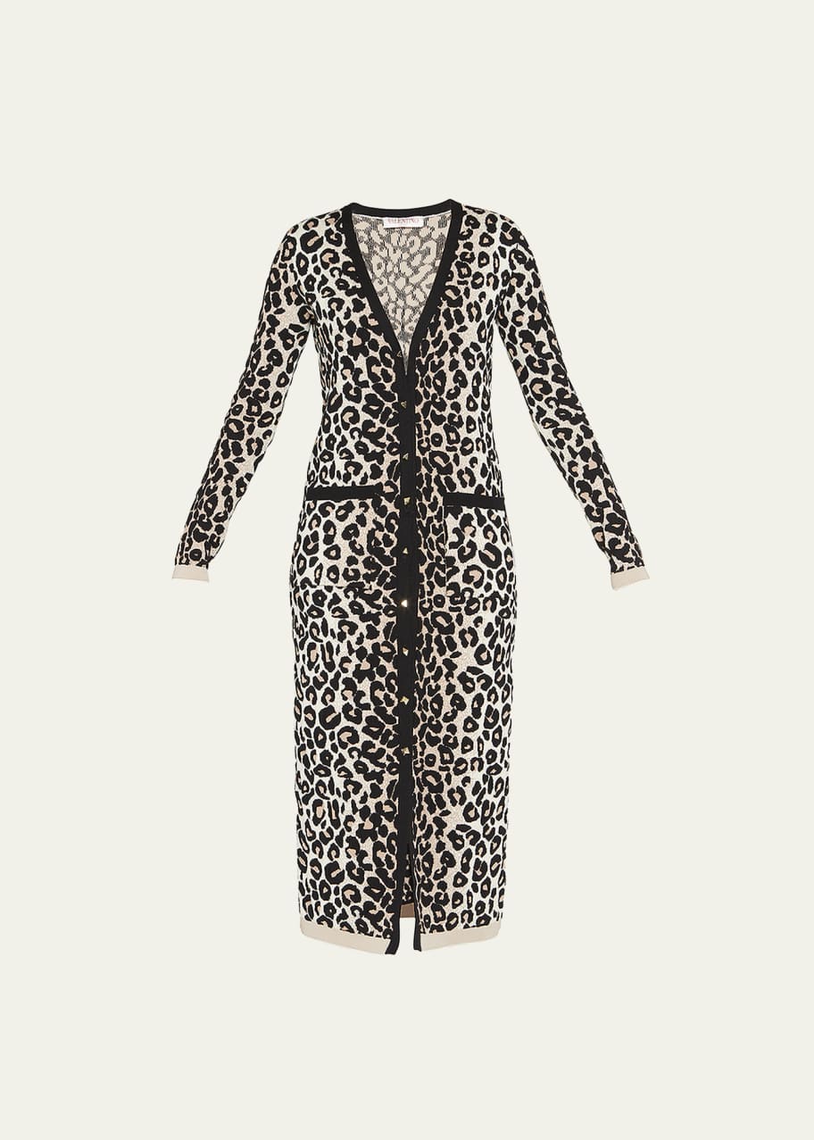 Leopard Button Down Longline Cardigan